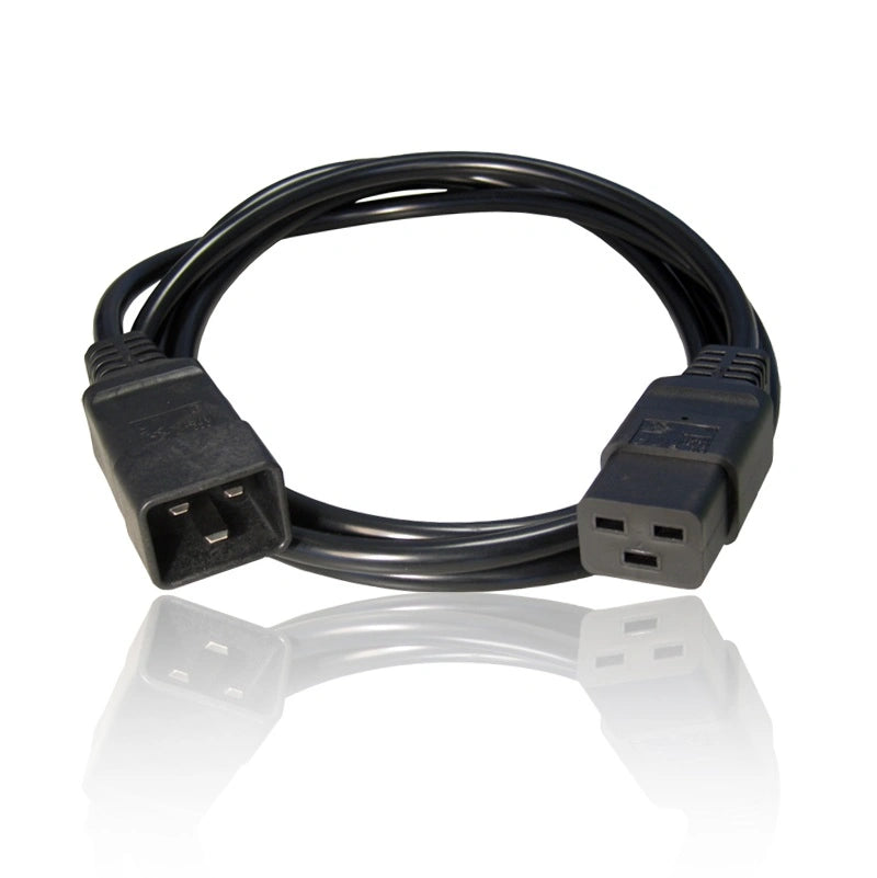Premium Quality C20 to C19 Power Cord - UL Certified, Overload Protection for Computers & Servers